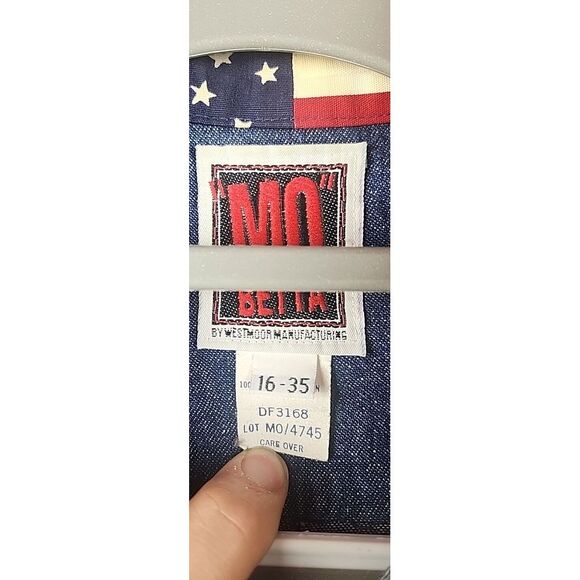 Mo Betta Mens‎ Button Shirt 16x35 Patriot US Flag Western Cowboy USA Vintage Y2k - Picture 3 of 12